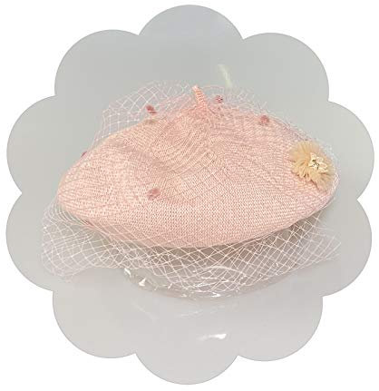 Jixin4you Femme Béret Elégant Cérémonie Soirée Mariage Chapeau Peinture Rose