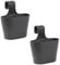 ENGELLAND 2 x Blumentopf zum Auf-Hängen, Geländertopf, Anthrazit, Hängetopf, Balkon-Kasten, oval, Übertopf, Pflanzkasten, mit Wasserspeicher/Wasserauffangschale, 2,8 Liter
