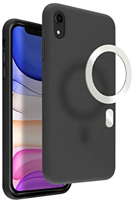 VECI Custodia magnetica per iPhone XR, compatibile con accessori MagSafe, silicone morbido al tatto (iPhone XR, nero)