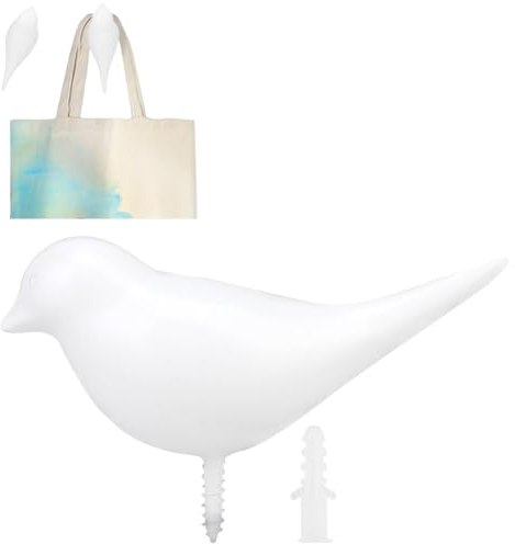 Fyearfly Vogel Kleiderhaken, Harz Vogel Haken, Vogel Dekor Haken Wand Tür Kleiderbügel Kleidung Mantel Hut Taschen Handtuch Hängen Rack Halter für Mänteln, Mützen, Schals, Jacken und Kopfhörer(Weiß)