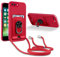 JMstore Coque Cordon de Collier Compatible avec iPhone 7 Plus/iPhone 8 Plus, 360°Anneau Support avec Fente Carte Protection de la caméra Silicone Case-Rouge