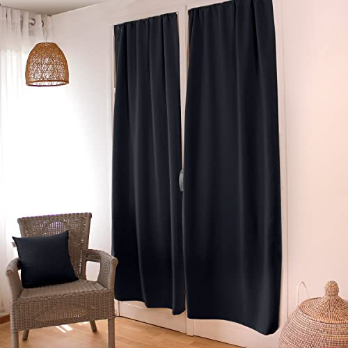 ED ENJOY HOME Tenda oscurante, passamontagna, grigio scuro, 90 x 210 cm, 100% poliestere, tessuto certificato Oeko-TEX, collezione liquirizia