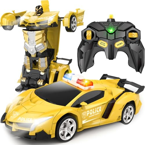 Britik Juguetes para niños de 3 a 8 años: juguete transformable de coche de policía a control remoto, regalos para niños de 3, 4, 5, 6, 7, 8 años, regalo de cumpleaños, juguete para niños pequeños
