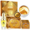 P-Beauty Geschenkset: Luxus Bio-Gold Set | 24K Gold Collagen 5x Gesichts- & 10x Lippenmaske | Goldessenz Serum & 60x Augenpads | Komplettes Pflege & Anti-Aging Geschenkset mit 76 Pflegeprodukten