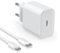 Chargeur Rapide USB C 20W, Certifié MFi Chargeur iPhone et Câble de Charge iPhone, Adaptateur PD 3.0 et Câble USB C vers Lightning 1M pour iPhone 14/14 Pro/14 Pro Max/14 Plus/13/12/11/XS/iPad