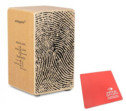Schlagwerk CP82 Cajon Rudiments Fingerprint Serie + keepdrum Sitzpad Rot
