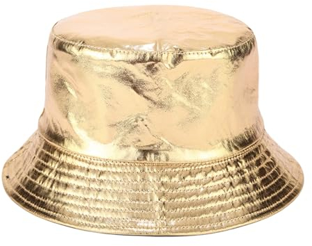 AWOCAN Regenhut, wasserdicht, Fischerhut, Regenhut mit breiten Kanten, für Männer und Frauen, gold, M/L