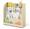 Bellabino Baru Kinderbücherregal, Montessori Regal mit 4 Ablagefächern, Bücherregal Kinderzimmer in Natur, Kinderregal unbehandelt, Maße (HxTxB): 88 x 30 x 80 cm