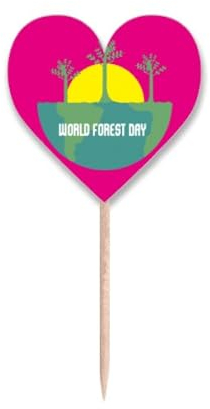 Palillos de dientes conmemorativos para aniversario, bosque, medio ambiente, palillos de dientes, con etiqueta de corazón, palillos para