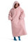 BEDSURE Hoodie Decke mit Ärmeln - Kuschelpullover als Geschenke für Frauen - Tragbare Decke zum Anziehen Erwachsene Kuscheldecke mit Ärmeln Weich Warm Geschenke für Freundin Mütter, Rosa 129x75cm