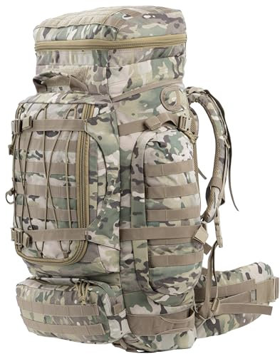 BACKFERRY Großer Militärrucksack Taktischer Rucksack Trekkingrucksacke Campingrucksack Große Tasche für Buschcraft Abenteuer 70L…