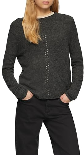 QS Damen 2158408 Strickpullover mit Stehkragen und Rollkanten (1er Pack)