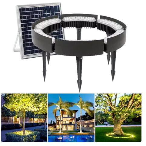 Solarstrahler Solarbetriebene Gartenbeleuchtung, Niederspannung Landschaft Baumringbeleuchtung, Landschaftsstrahler, Für Rasen Mit Palmen(6000K,Pack of 6)