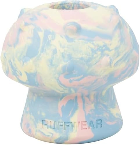 RUFFWEAR Toadstool Dog Toy, Interactive Dog Chew Toy, Pet Safe Dog Treats Dispenser Ball, Natural Latex Rubber Tough Adult & Puppy Toy & Everyday Dog Enrichment Toy Game, Blue Prism