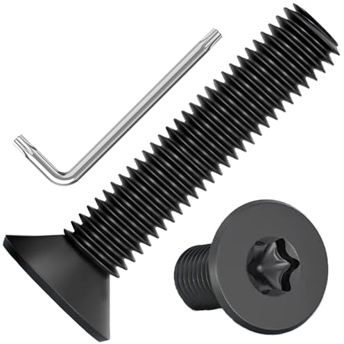ORTAVA 10 Stück M8 x 40 Senkkopfschrauben Torx, Schrauben Schwarz Senkkopf, Edelstahl A2 V2A, Schwarzes Oxid, Maschinenschrauben mit Torx Schlüssel, für Maschinenausrüstung und Wohnmöbel