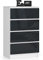 Home Collective Kommode in Graphit Hochglanz mit 4 geräumigen Schubladen, 60 cm breit, 99 cm hoch Kommode Schlafzimmer Flur Wohnzimmer Organizer mit Schubladen Holz Highboard Sideboard Schrank