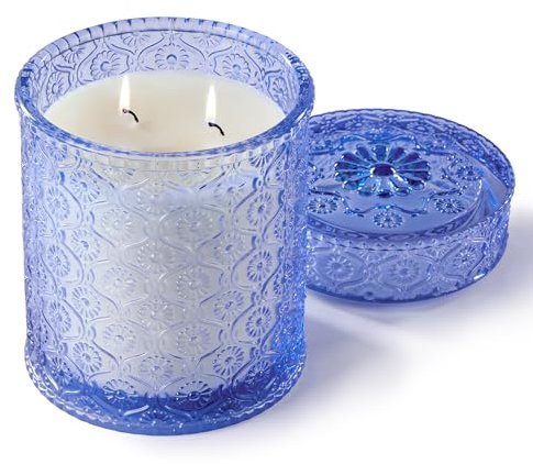 Airkeep Vela Aromática Violet Amber, Vela de 450g con una Duración de Quema Prolongada, Vela de Cera Natural para el Hogar, Ideal como Regalo para Mujeres y Hombres