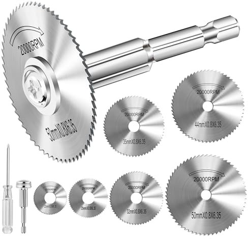 Kuenuilr 1/4-Inch Hex Shank Rotary Drill Saw(with 5PCS Blades),HSS Saw Disc Wheel Cutting Blades for Drills Rotary Tools