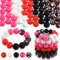 ASTARON Lot de 100 perles en silicone de 15 mm pour la fabrication de porte-clés, perles rondes rouges, roses, noires, blanches pour bracelets, stylos, loisirs créatifs, fabrication de bijoux