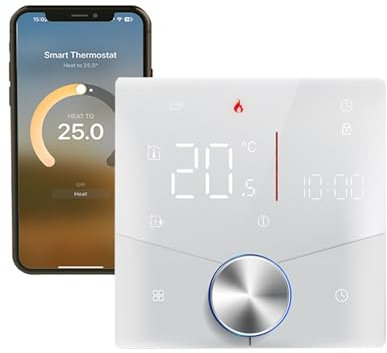 Qiumi Matter Heizthermostat Geeignet für Wasserheizsysteme Funktioniert mit Alexa Google Home Homekit Apple Home