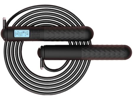 Corda per saltare ponderata con contatore, corda per saltare ponderata, corda per saltare con contatore, corda per saltare da 3 metri per fitness, palestra, allenamento a casa per donne e uomini