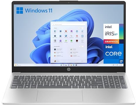HP 15-fd0195ns - Ordenador portátil de 15.6 FHD (Intel Core i7-1355U, 16GB RAM, 512GB SSD, Intel Iris Xe Graphics, Windows 11 Home) Plata - Teclado QWERTY Español