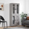 KLYEON Highboard Grau Sonoma 69,5x34x180 cm Holzwerkstoff,Elegantes Highboard mit viel Stauraum Charme für Dein Wohnzimmer Diele & Flur Möbel
