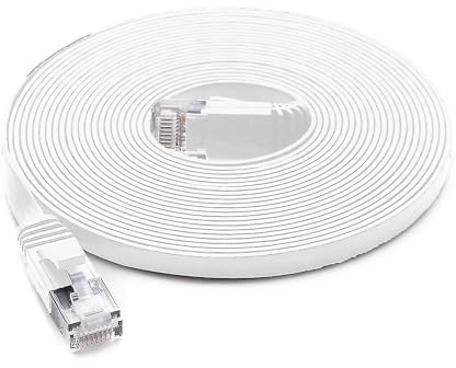 Flaches Netzwerkkabel S/STP CAT8 PNI U8150W, 2 x RJ45, 4 Adernpaare, 28AWG, Kupfer, 40 Gbit/s, 2000 MHz, 15 m, weiß