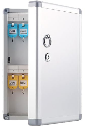 MPYEKP Schlüsselschrank Schlüsselkasten 24 Schlüssel, Schlüsselschrank Abschließbar, Diebstahlsicherer Schlüsselschrank mit Beschreibbarem Schlüsselanhänger, für Bürogebäude Garage Hotel