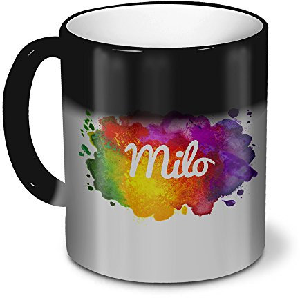 printplanet Zaubertasse mit Namen Milo - Magic Mug mit Design Color Paint - Zauberbecher, magische Kaffeetasse