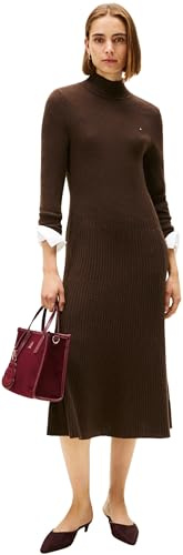 Tommy Hilfiger Soft Wool LS Mock-nk Swt Dress Ww0ww47303 Abito Maglione Donna (Pacco da 1)