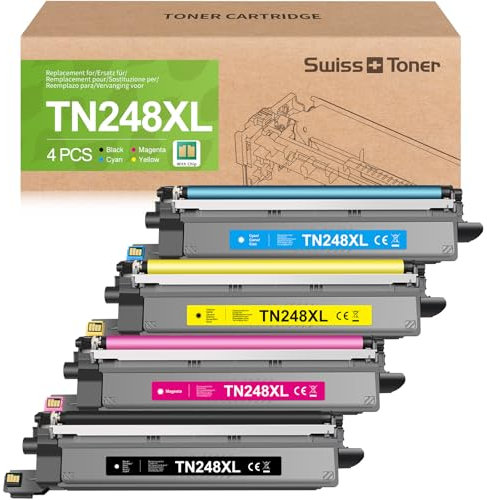 swiss toner TN248XL Kompatibel für Brother TN248XL TN-248XL TN-248VAL für Brother MFC-L3760CDW Toner DCP-L3560CDW Toner MFC-L3740CDW HL-L3240CDW MFC-L3740CDWE für TN248 TN-248,4-Pack