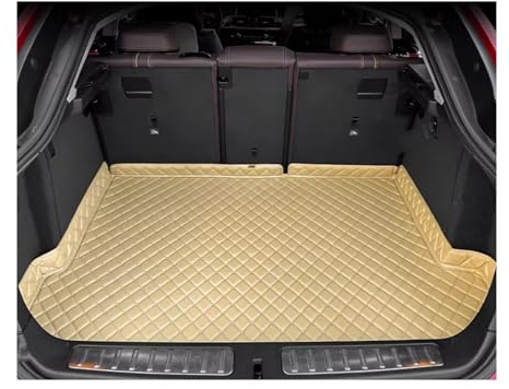 Kofferraummatte Für Volvo Für XC90 Energie 7-Sitzer 2016-2025 3D Auto Kofferraummatte Cargo-Liner Teppich Kofferraumwanne(Beige)