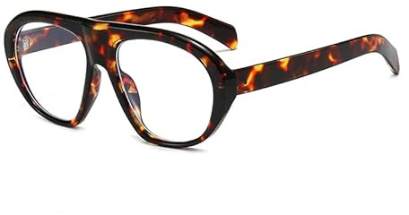 Long Keeper Oversized Blue Light Blocking Glasses Women Men Retro Pilot Anti Blue Light Glasses Big Frame Computer Gaming Glasses Clear Lens Blue Light Anti Eyestrain