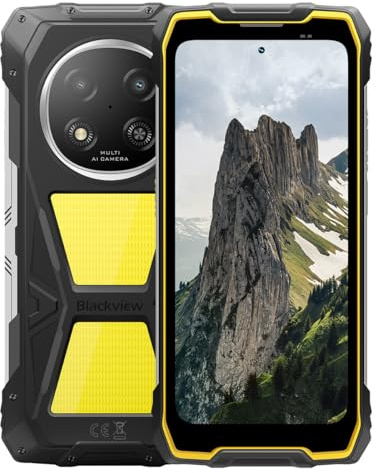 Blackview ROCK 2 PRO AI Smartphone Rugged 5G, Luce da Campeggio 400LM, Batteria 15000mAh, 6,67'' HD+, 24GB+256GB, AI 16MP+13MP, IP68 IP69K Android 16 Telefono Resistente Impermeabile, NFC GPS Giallo