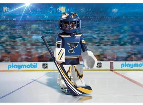 PLAYMOBIL NHL St. Louis Blues Torwart-Figur, Eishockey-Spielzeug, Modell 9183