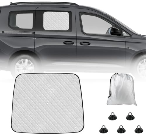 FormiPow Schiebetür Sonnenschutz für VW Caddy 2004-2021, 5-schichtiger Hitzeschutz mit UV-Blockierung, Saugnapf-Befestigung passend für VW Caddy 2004-2021