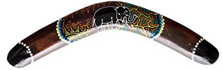 Ciffre 40cm Bumerang Bummerang Boomerang Deko Fair Trade Handbemalt Elefant Afrika Art