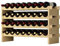 DlandHome Casier à Vin de 4 Niveaux pour 32 Bouteilles Etagère à Vin Casier à Bouteille Modulable Range-Bouteilles en Bois 90 x 30 x 54 cm