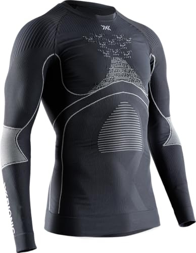 X-BIONIC Mens Energy Accumulator 4.0 Round Neck Long Sleeves Shirts, Charcoal/Pearl Grey, XXL EU