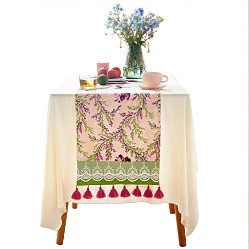 Chemin de table RENRUIRUI décoratif Motif de Fleurs botaniques Roses Dentelle Multi-Gland Fête Dîner avec la Famille Salle de Bal Cocktail Party rectangulaire (Size : 40×140cm)