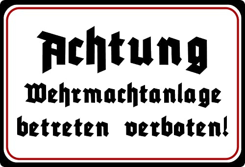 Blechschild 20x30cm gewölbt Achtung Historischanlage Betreten Verboten Deko Geschenk Schild