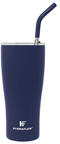 HYDRAFLOW Capri - 30oz Tumbler with Straw - Triple Wall Vacuum Insulated Tumbler - Insulated Smoothie Cup - Stainless Steel Tumbler - Reusable Tumbler with Lid
