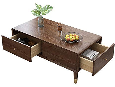 ChengBeautiful Table Pliante Japonais Noyer Clair Meubles Multi-Fonction Café Table À Manger avec Grands Tiroirs Tableau Camping (Color : Photo Color, Size : 120x60x45cm)