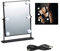 Relaxdays Hollywood Spiegel mit LED Beleuchtung, Touch-Steuerung, 3 Lichtstufen, 6 Glühbirnen, Batterie o. USB, schwarz, 1 stück, 10028680_46
