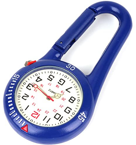 WONOLO Clip on Carabiner Luminous Face FOB Watch Digital for Doctors Nurses Paramedics Chefs Sport Unisex Men Women (Blue)