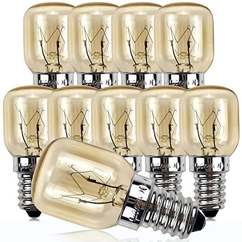 YANUODA Oven Bulb 25W 300°C Small Edison Screw E14 Nickel Plated Base Salt Lamp Bulb Pygmy Lamp (10)