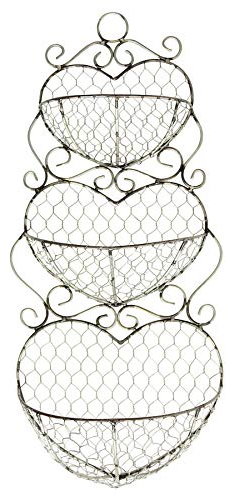 Manufaktur Lichtbogen Wandkorb aus Draht Shabby Chic Wanddeko aus Metall