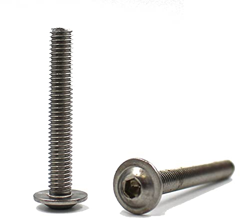Linsenkopfschraube mit Flansch und Innensechskant (ISK) nach Norm: ISO 7380-2, rostfreier Edelstahl A2 V2A Vollgewinde Flanschschraube Flachkopfschraube Linsenschraube (25 Stück, M6 x 70 mm)