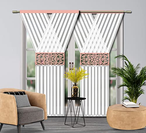 Inox Trade NEU Fertiggardine Durchbrochener Paneel Blasses Rosa 120x250 cm mit Zirkonia